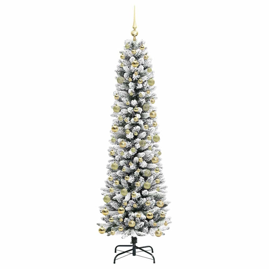 Kunstkerstboom Wit 210 cm PVC en Metaal en Plastic