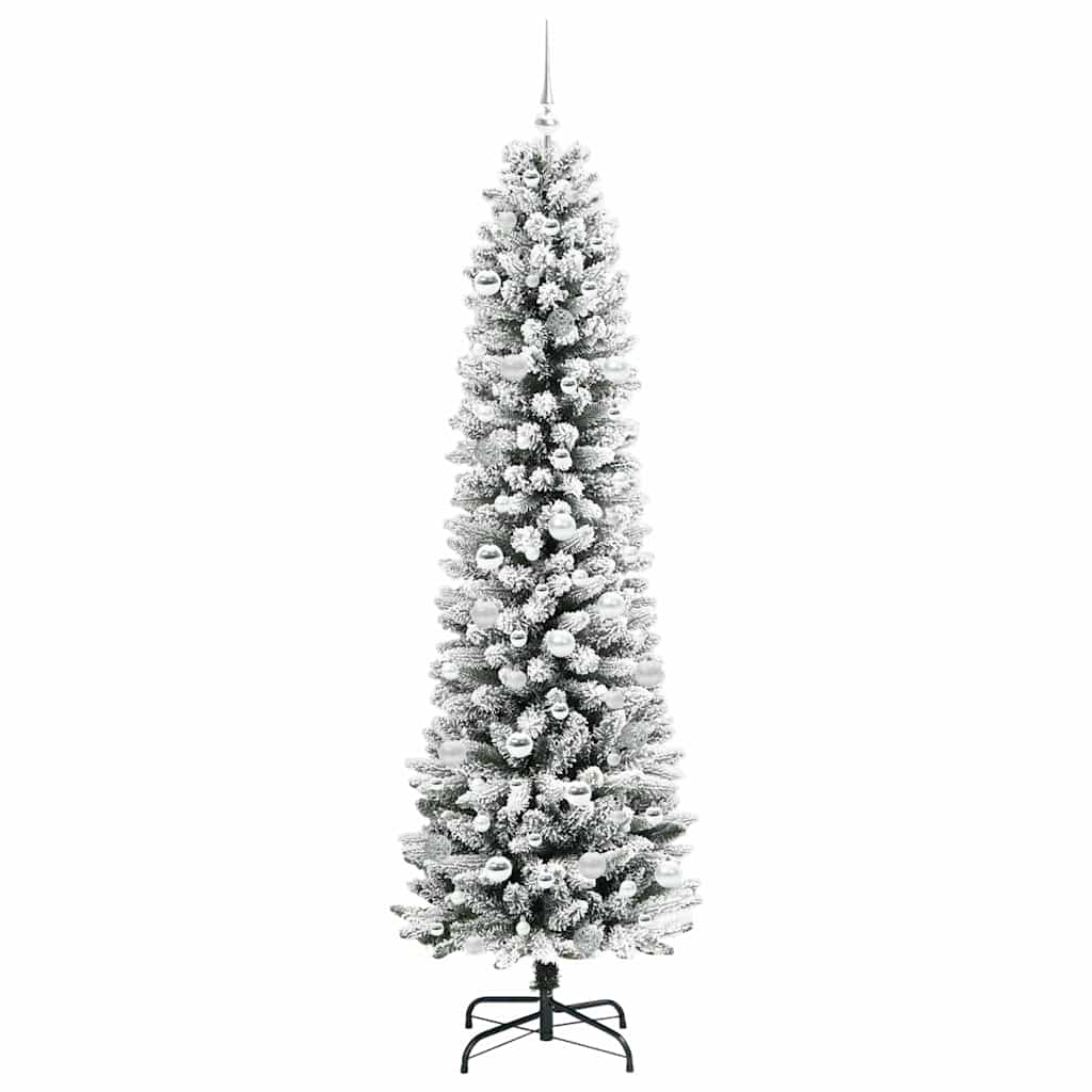 Kunstkerstboom met 300 LED Wit 210 cm PVC en Metaal en Plastic