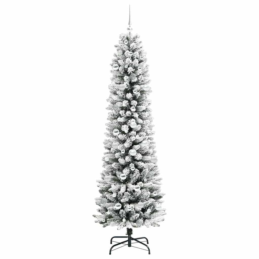 Kunstkerstboom met 300 LED Wit 210 cm PVC en Metaal en Plastic