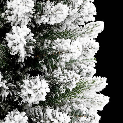 Kunstkerstboom Groen en wit 210 cm PVC en Metaal en Plastic