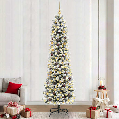 Kunstkerstboom Wit 240 cm PVC en Metaal en Plastic