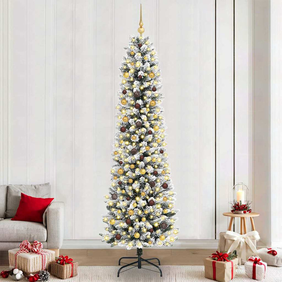 Kunstkerstboom Wit 240 cm PVC en Metaal en Plastic