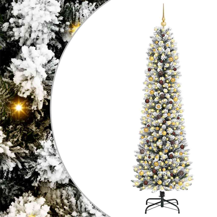Kunstkerstboom Wit 240 cm PVC en Metaal en Plastic