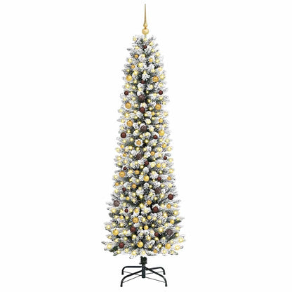 Kunstkerstboom Wit 240 cm PVC en Metaal en Plastic