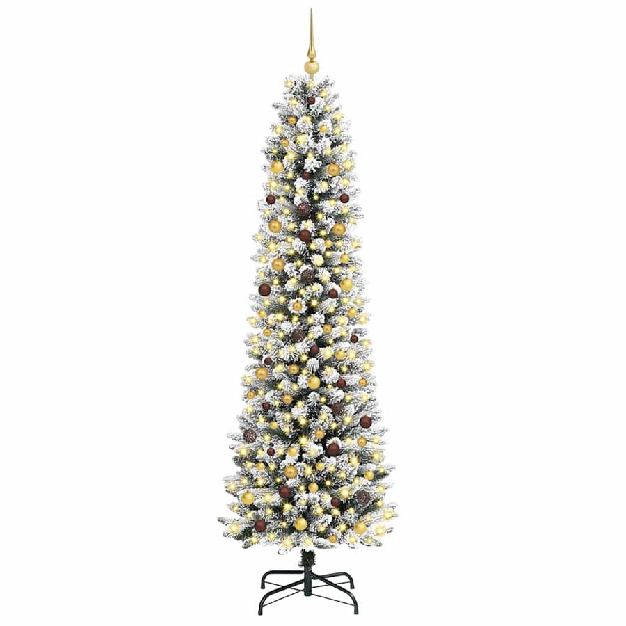 Kunstkerstboom Wit 240 cm PVC en Metaal en Plastic