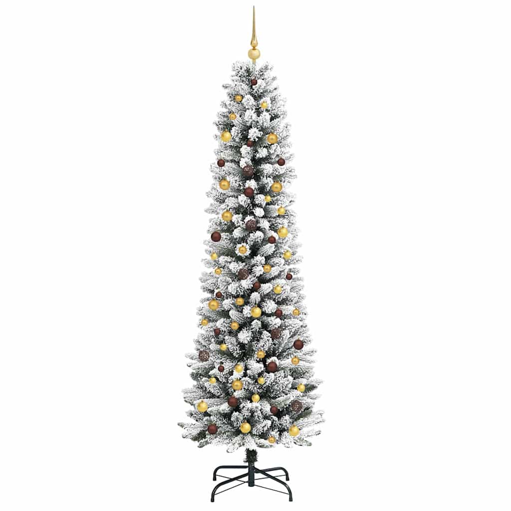Kunstkerstboom Wit 240 cm PVC en Metaal en Plastic
