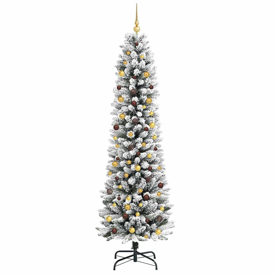 Kunstkerstboom Wit 240 cm PVC en Metaal en Plastic