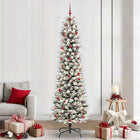 Artificial Christmas Tree with 300 White LED Lights 240 cm PVC and Metal and Plastic