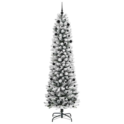 Kunstkerstboom Groen en wit 240 cm PVC en Metaal en Plastic