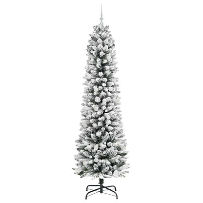 Kunstkerstboom Groen en wit 240 cm PVC en Metaal en Plastic