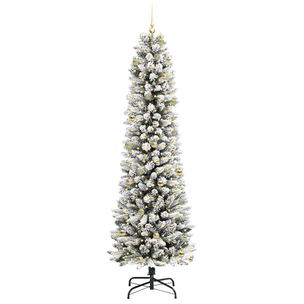 Kunstkerstboom Wit 240 cm PVC en Metaal en Plastic