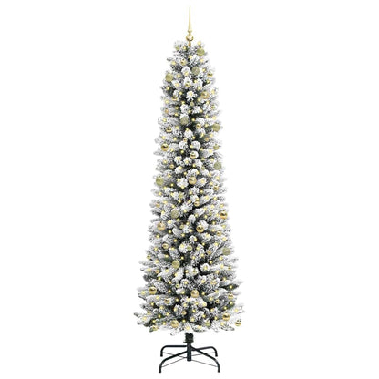 Kunstkerstboom Wit 240 cm PVC en Metaal en Plastic
