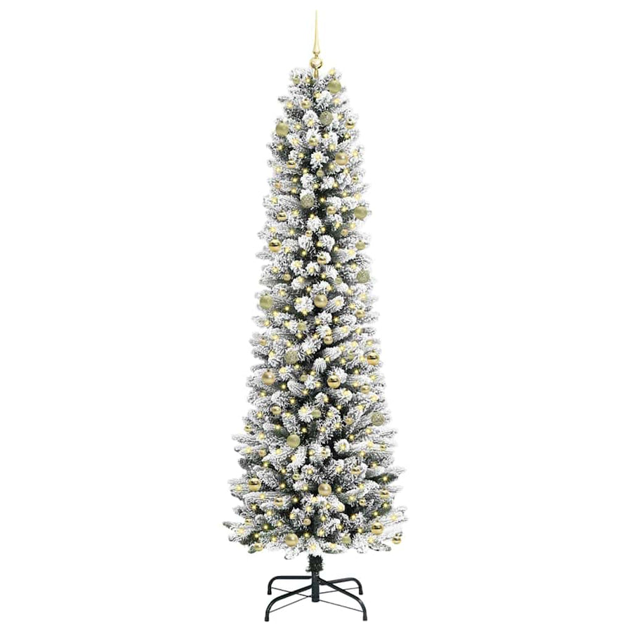 Kunstkerstboom Wit 240 cm PVC en Metaal en Plastic