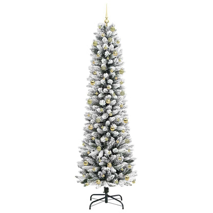 Kunstkerstboom Wit 240 cm PVC en Metaal en Plastic