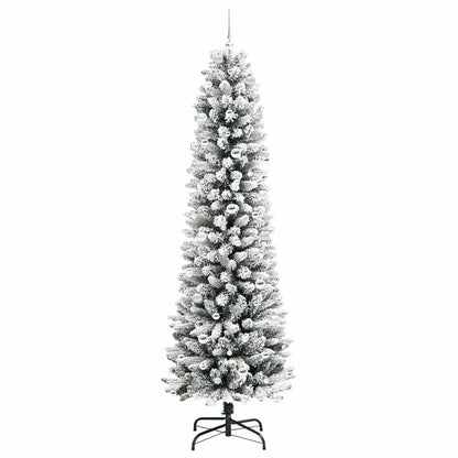 Kunstkerstboom Groen en wit 240 cm PVC en Metaal en Plastic