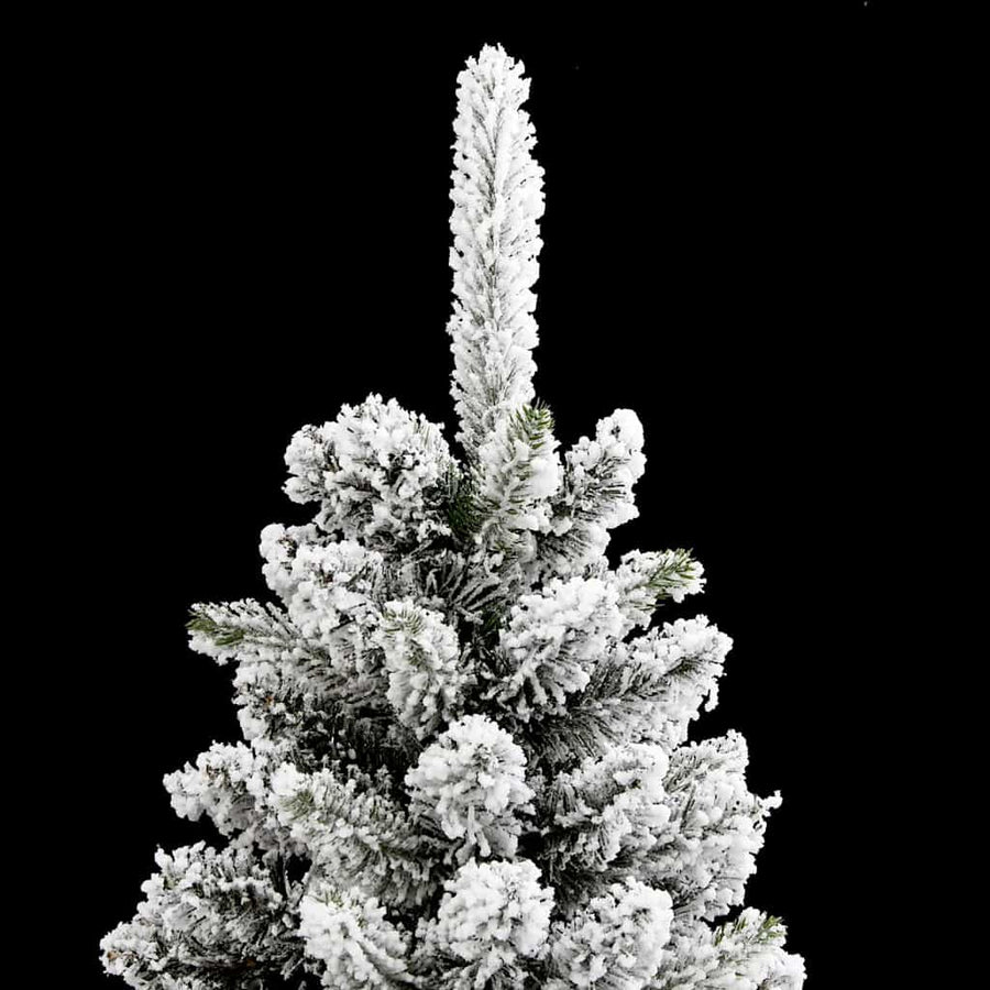 Kunstkerstboom Groen en wit 240 cm PVC en Metaal en Plastic