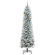 Kunstkerstboom Groen en wit 240 cm PVC en Metaal en Plastic