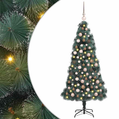Kunstmatige Vorstverlichte Kerstboom met Bal Set Groen 120 cm