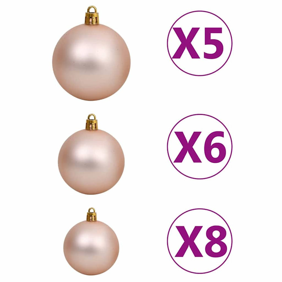 Kunstmatige Vorstverlichte Kerstboom met Bal Set Groen 120 cm
