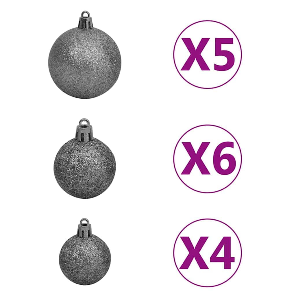 Kunstmatige Vorstverlichte Kerstboom met Bal Set Groen 120 cm