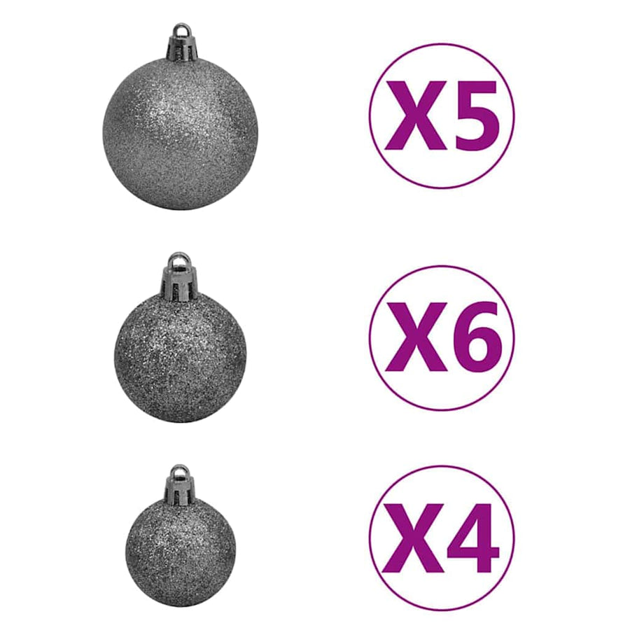 Kunstmatige Vorstverlichte Kerstboom met Bal Set Groen 120 cm