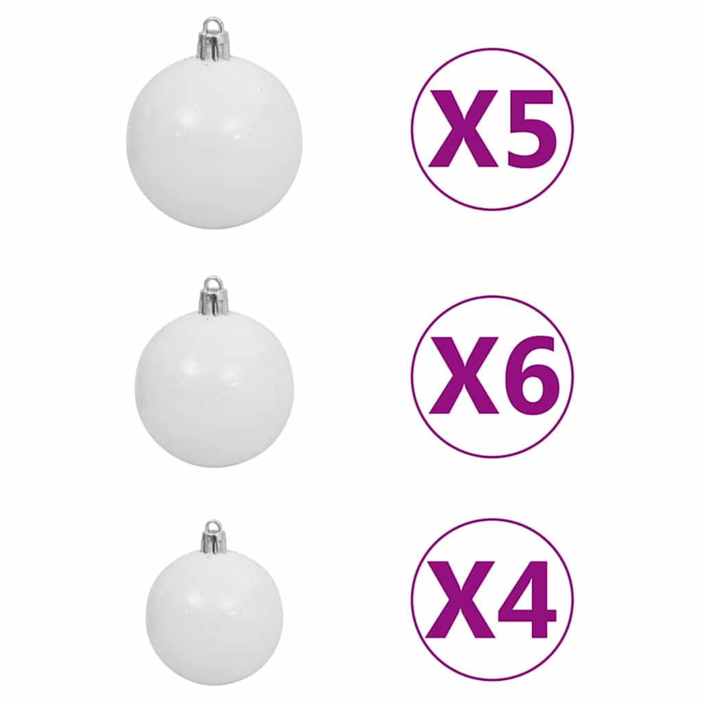 Kunstmatige Vorstverlichte Kerstboom met Bal Set Groen 120 cm