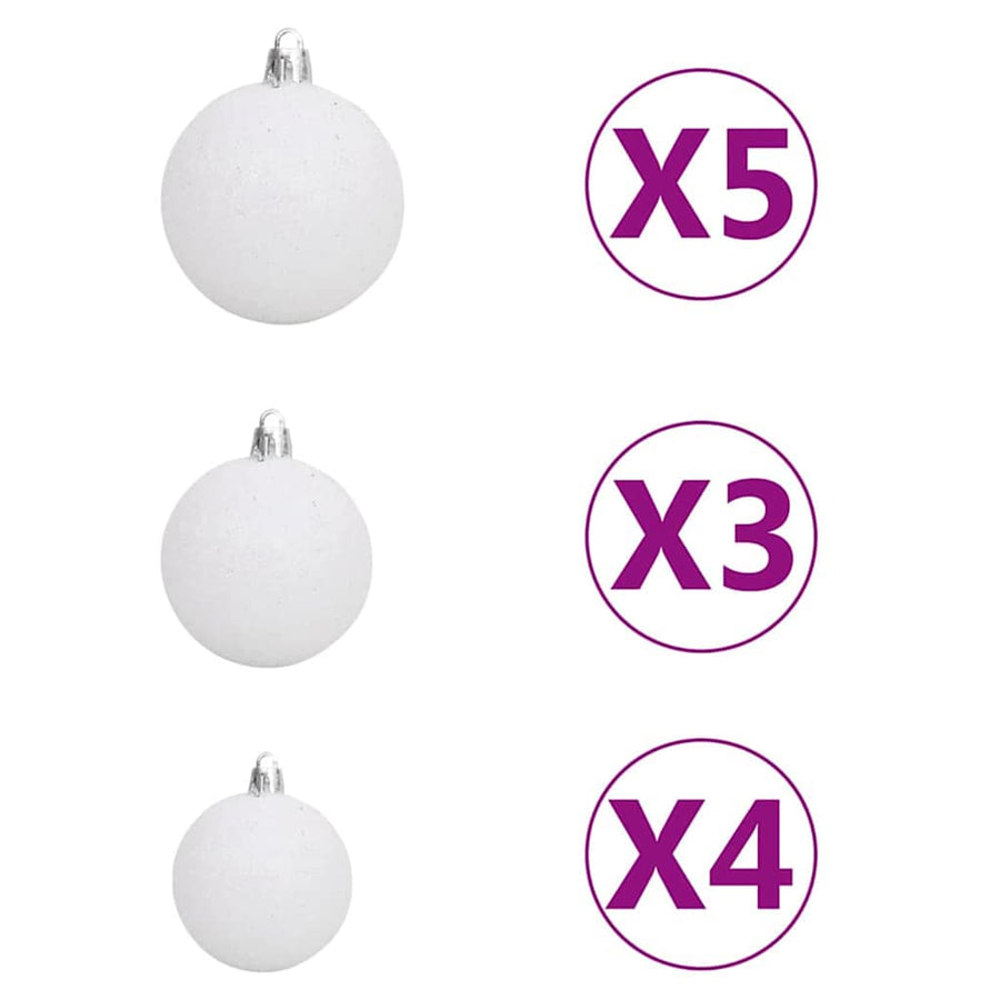 Kunstmatige Vorstverlichte Kerstboom met Bal Set Groen 120 cm