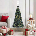 Kunstmatige Vorstverlichte Kerstboom met Bal Set Groen 120 cm