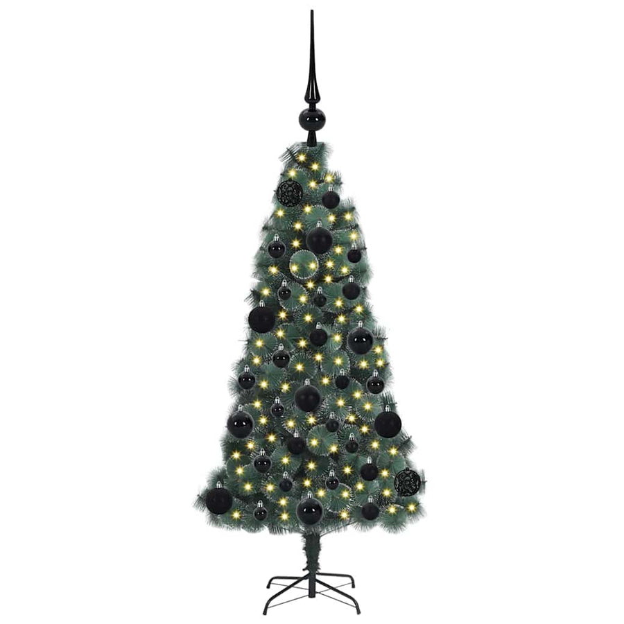 Kunstmatige Vorstverlichte Kerstboom met Bal Set Groen 120 cm
