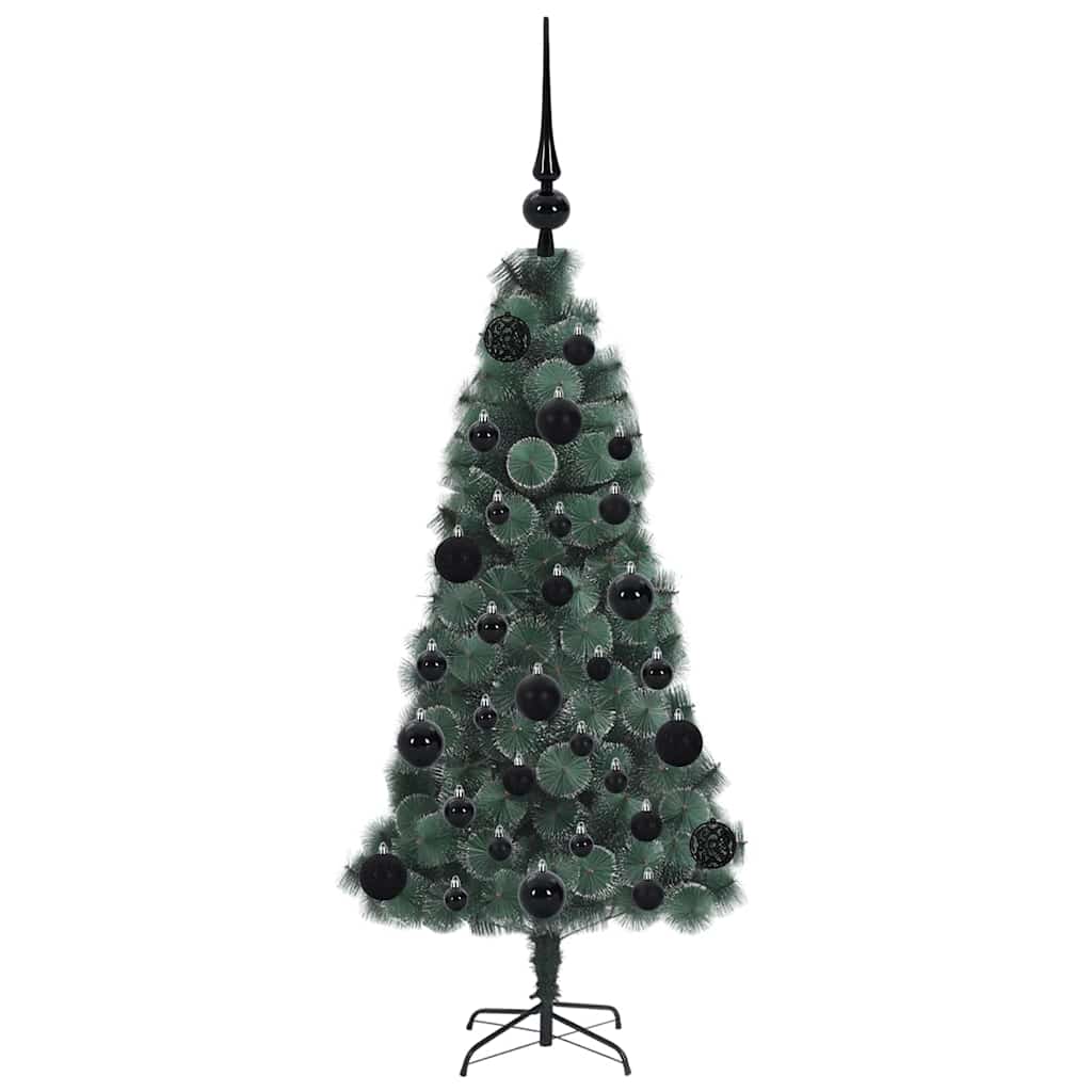 Kunstmatige Vorstverlichte Kerstboom met Bal Set Groen 120 cm