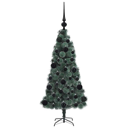 Kunstmatige Vorstverlichte Kerstboom met Bal Set Groen 120 cm
