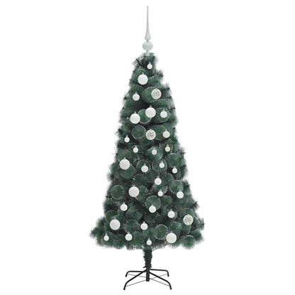 Kunstmatige Voorverlichte Kerstboom met Ballenset Groen 120 cm