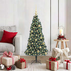 Kunstkerstboom 120 cm groen met verlichting en ballenset