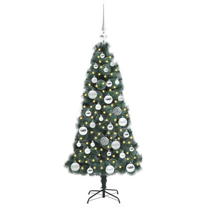 Kunstkerstboom met verlichting en ballenset Groen 120 cm PET
