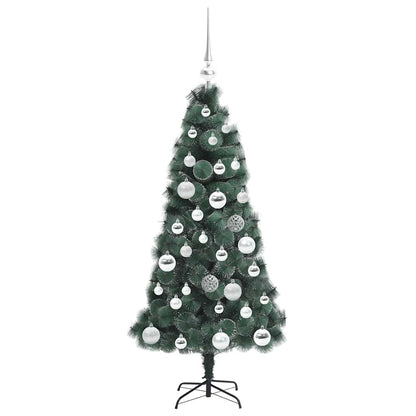 Kunstkerstboom met verlichting en ballenset Groen 120 cm PET