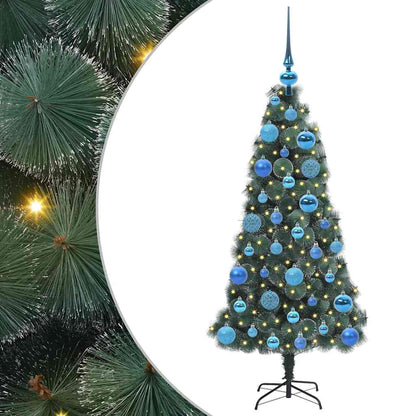 Kunstmatige Voorverlichte Kerstboom met Bal Set Groen 120 cm
