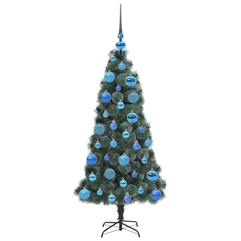 Kunstmatige Voorverlichte Kerstboom met Bal Set Groen 120 cm