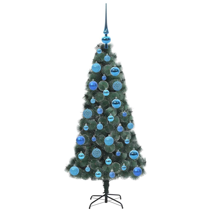 Kunstmatige Voorverlichte Kerstboom met Bal Set Groen 120 cm