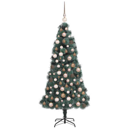 Kunstkerstboom met verlichting en ballenset Groen 150 cm PET