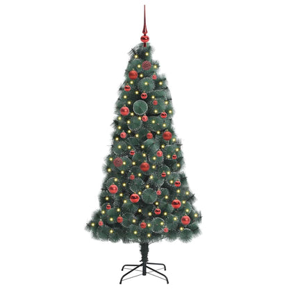 Kunstmatige Voorverlichte Kerstboom met Ballenset Groen 150 cm