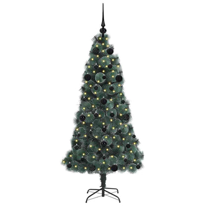 Kunstmatige Voorverlichte Kerstboom met Bal Set Groen 150 cm
