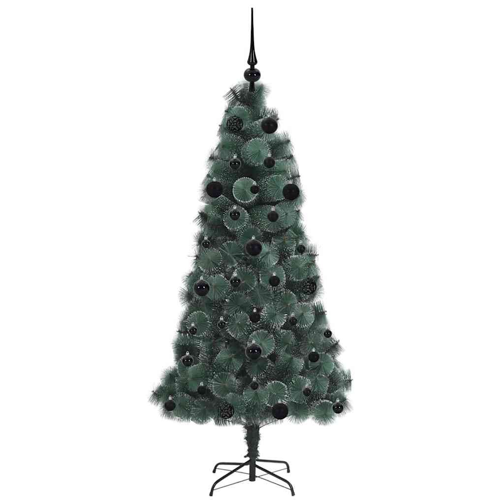 Kunstmatige Voorverlichte Kerstboom met Bal Set Groen 150 cm