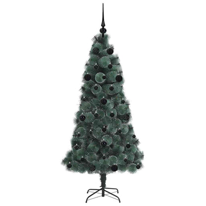 Kunstmatige Voorverlichte Kerstboom met Bal Set Groen 150 cm