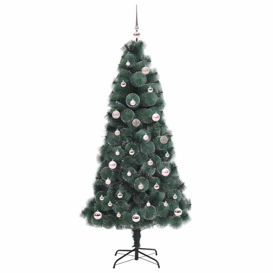 Kunstmatige Voorverlichte Kerstboom met Ballenset Groen 150 cm
