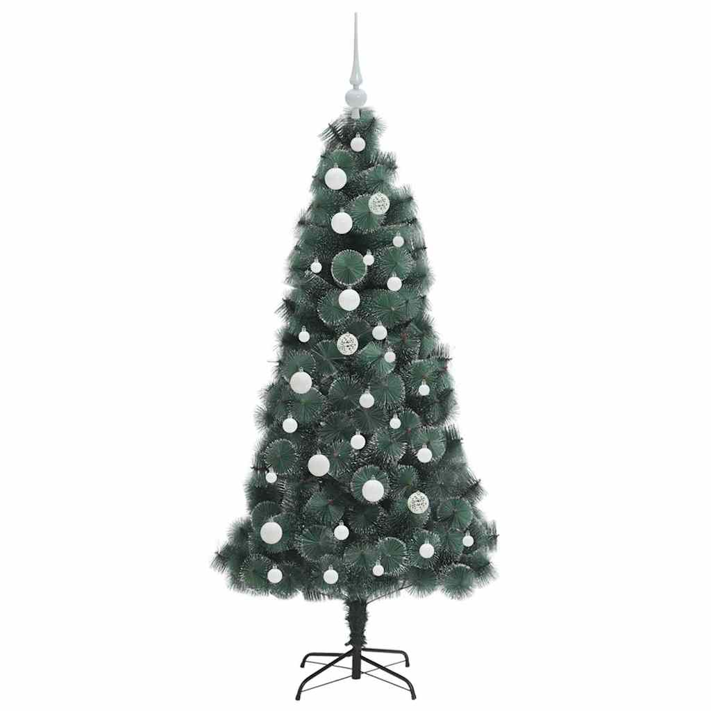 Kunstkerstboom met lichtjes en ballenset Groen 150 cm PET