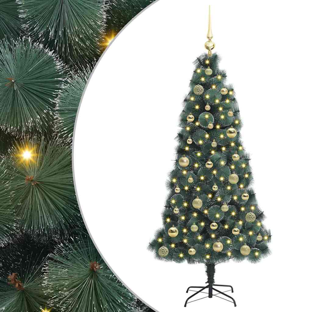 Kunstkerstboom met verlichting en balset Groen 150 cm PET