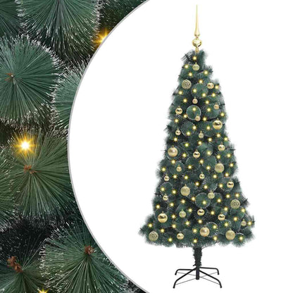 Kunstkerstboom met verlichting en balset Groen 150 cm PET