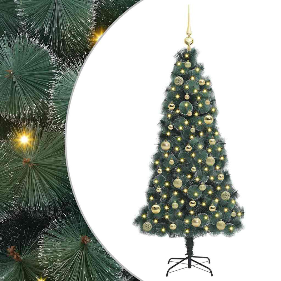 Kunstkerstboom met verlichting en balset Groen 150 cm PET