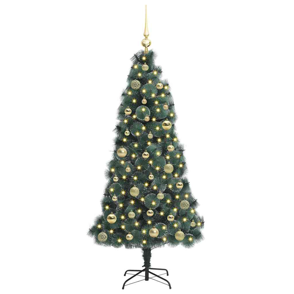 Kunstkerstboom met verlichting en balset Groen 150 cm PET