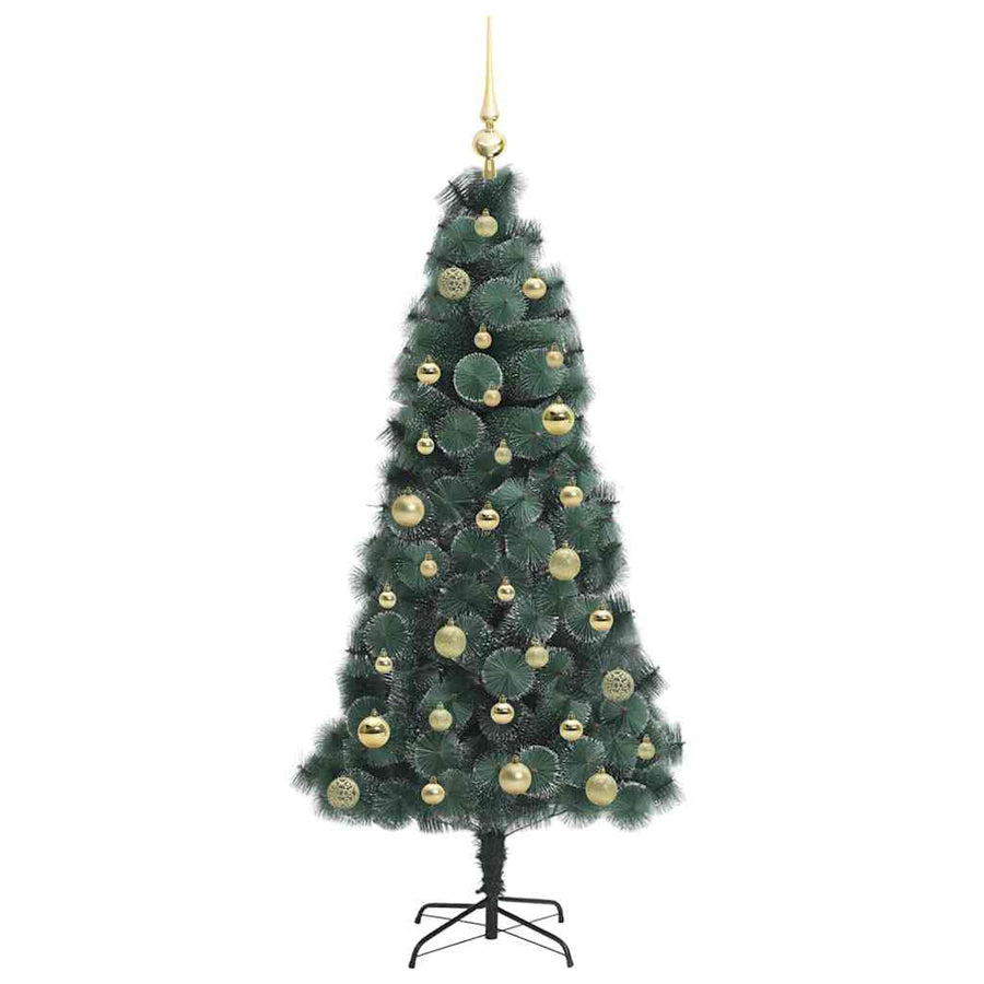 Kunstkerstboom met verlichting en balset Groen 150 cm PET